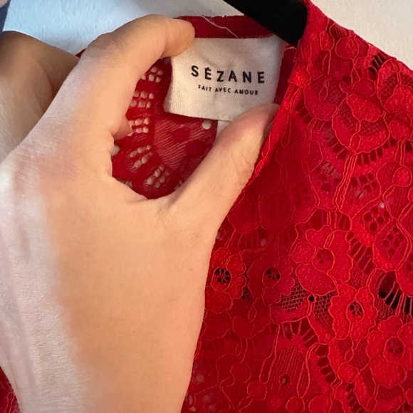 Sezane Adeline Rouge Blouse and Scarf Bundle Size 8/40 - Picture 2 of 4